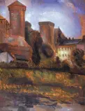 Marian Szczyrbuła, 29. Widok na Wawel, ok. 1930, olej, tektura