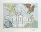 Samolot (L’aeroplane/Airplane) by Salvador Dalí, 1975, litografia barwna, papier, offered May 2004