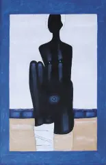 Jerzy Nowosielski, Czarna pływaczka, 1989, olej, płótno