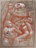 Bez tytułu by Franciszek Starowieyski, 1987, pastel, papier, sold May 2004