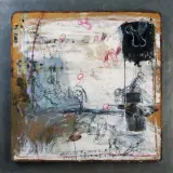 Henryk Cześnik, Przejście na drugą stronę, 1999 - 2000, olej, oł., flamaster, gwasz, collage,blacha, płyt