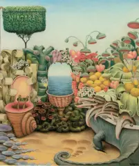 Jacek Yerka, Niagara, 2004, pastel, papier