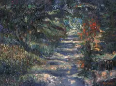 Marek Ałaszewski, Droga przez las, 2000, olej, płótno