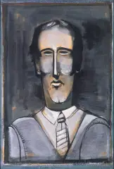 Janusz Przybylski, 49. Portret en face, 1980, akwarela, gwasz, papier