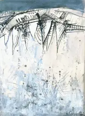 Aleksander Kobzdej, Bez tytułu, 29 V 1966, tusz, pióro, akwarela, gwasz, papier, tektura