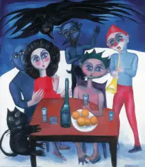 Krystyna Brzechwa, Zimowy wieczór, 1993, olej, płótno