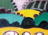 Pejzaż by Tadeusz Dominiku, 1978, akryl, płótno, sold Apr 2004