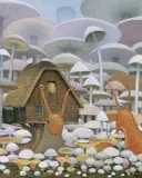 Dwa ślimaki by Jacek Yerka, 2004, pastel, papier, sold Apr 2004