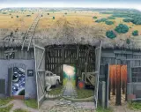 Pejzaż fantastyczny by Jacek Yerka, 1999, pastel, papier, sold Apr 2004