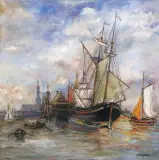Anna Patryarcha, Rozładunek statku, olej, płótno
