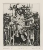 Jacek Gaj, Kuszenie z A., 1972, miedzioryt, papier