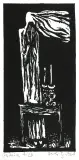 Jerzy Duda-Gracz, Stół szabasowy, 1964, drzeworyt, papier