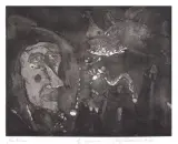 Jerzy Piotrowicz, Noc Błazna, 1984, akwatinta, papier