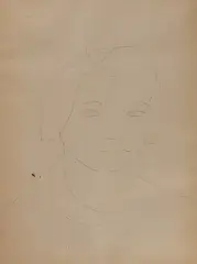 Roman Opałka, Portret dziewczyny, lata 50, tusz pióro, papier