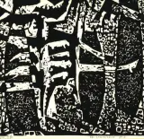 Helena Cygańska-Walicka, Kompozycja, 1963, linoryt, papier