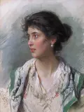 Ludwig Passini, Włoszka, 1896, akwarela, papier