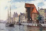 Waldemar Schlichting, Nad Motławą - Stary żuraw w Gda, olej, płótno