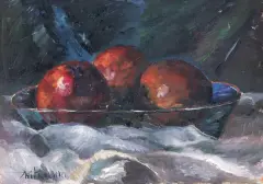 Romuald Kamil Witkowski, Martwa natura - owoce, ok. 1910, olej, sklejka