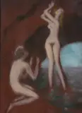 Stefan Żechowski, Idylla, olej, papier
