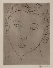 Tymon Niesiołowski, Głowa dziewczynki, 1956, sucha igła