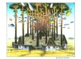 Ekosystem by Jacek Yerka, 2002, kredki, ołówek, papier, sold Mar 2004