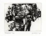 Jacek Gaj, Kuszenie, 1970, miedzioryt, papier