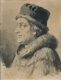Walery Eljasz Radzikowski, Jan Długosz, 1889, tusz, pędzel, papier