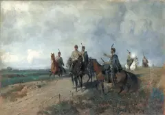 Maksymilian Gierymski, Rekonesans huzarów austriackich, olej, płótno