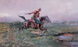 Tadeusz Ajdukiewicz, Jeździec na stepie, po 1900, olej, płótno