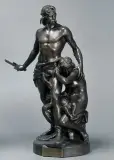 Emil Andre Boisseau, W obronie, ok. 1884, brąz patynowany