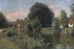 Emil Wennerwald, Pejzaż, 1918, olej, płótno