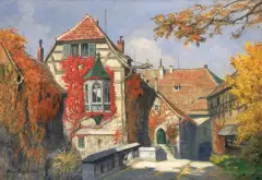 Bruno Bielefeld, Dzikie wino, ok. 1930, olej, płótno