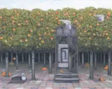 Pomarańczowy sad by Jacek Yerka, 2000, pastel, papier, sold Dec 2003