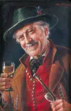 Otto Kirchner, Dobre wino, olej, deska