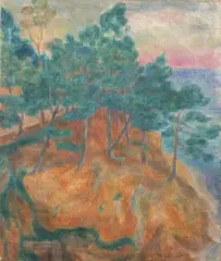 Józef Pankiewicz, Zagajnik - Pinie na skarpie nadmorskiej, 1921, olej, płótno