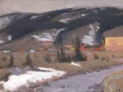 Szara jesień by Nn Nn, po 1910, olej, tektura, offered Dec 2003