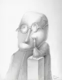Stasys Eidrigevičius, Okularnik, 1981, ołówek, papier