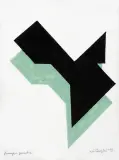 Fruwająca geometria by Ryszard Winiarski, 1999, akryl, płótno, sold Dec 2003