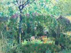 Piotr Kondrad, Ogród, 2001, pastel, gwasz, papier