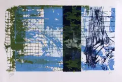 Jerzy Biechoński, Kompozycja z rumakami, serigrafia, papier
