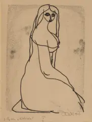 Stanisław Dawski, Z cyklu "Kobieta" I, ok. 1955, monotypia, papier