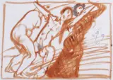Scena figuralna by Franciszek Starowieyski, 1989, tusz, pędzel, ołówek, papier, sold Dec 2003