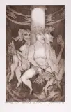 Stanisław Frenkiel, Trzy gracje, 1993, akwaforta, akwatinta sepiowa, papier
