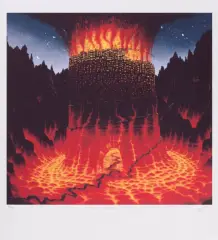 Jacek Yerka, Noce Mordoru, 1990, serigrafia barwna, papier