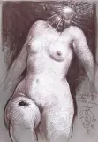 Orgiastyczny wstrząs na widok jelonka by Franciszek Starowieyski, 1998, pastel, papier, sold Dec 2003