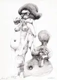 Guru V by Jan Lebensztejn, 1965, tusz pióro, papier, sold Dec 2003