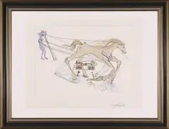 Salvador Dalí, Hamulec hydrauliczny (Le frein hydraulique), litografia, papier