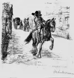 Max Liebermann, Barokowy jeździec, litografia, papier