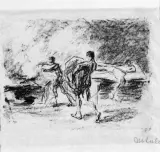 Max Liebermann, Scena figuralna, litografia, papier