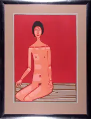 Jerzy Nowosielski, Akt siedzący 1999, serigrafia, papier
